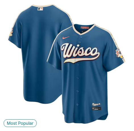 Men Milwaukee Brewers blank blue Nike MLB 2026 City Connect Jersey->->MLB Jersey